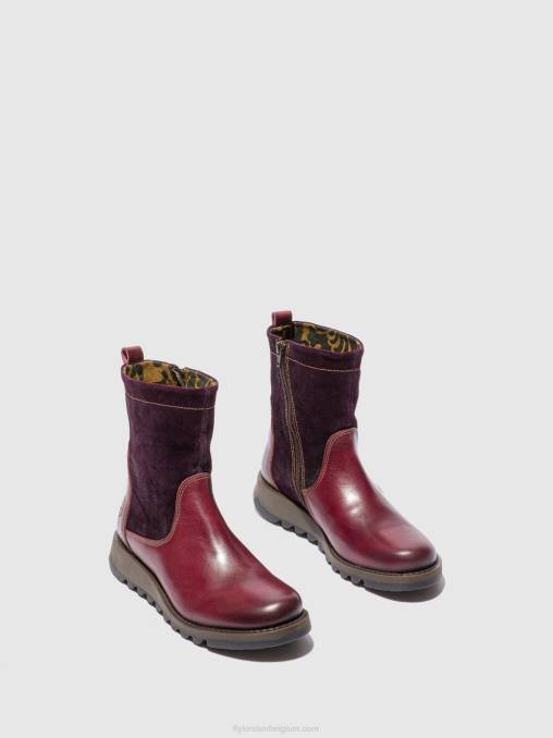 vloerkleed/oilsuede paars Fly London vrouwen laarzen met ritssluiting sauk794 V2B0322