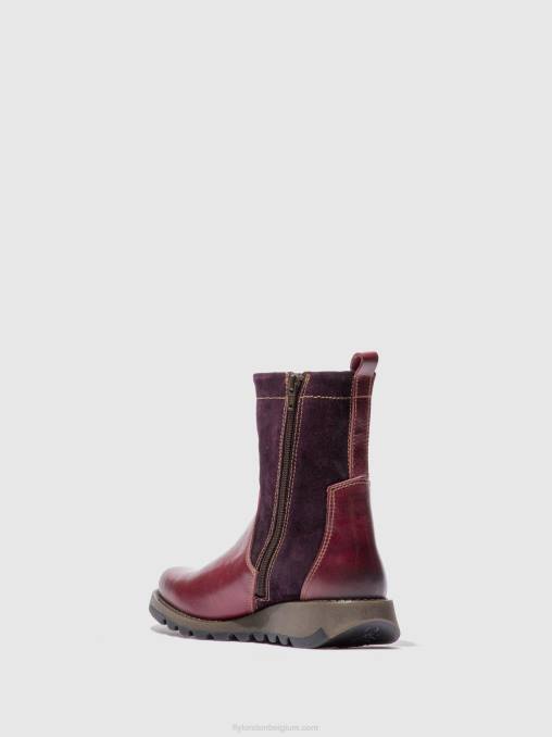 vloerkleed/oilsuede paars Fly London vrouwen laarzen met ritssluiting sauk794 V2B0322