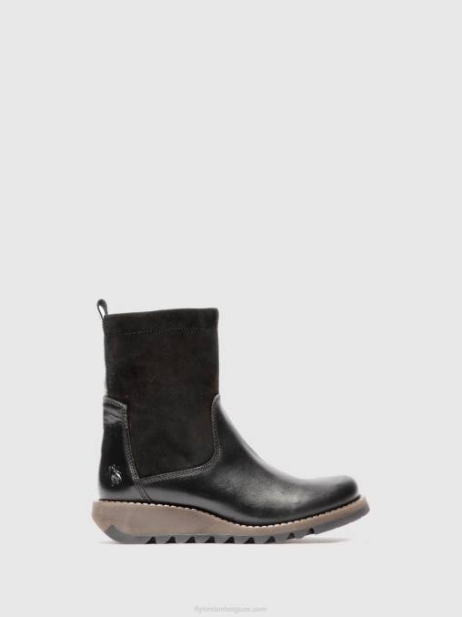vloerkleed/oliesuède zwart Fly London vrouwen laarzen met ritssluiting sauk794 V2B0319