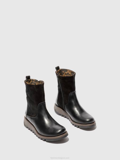 vloerkleed/oliesuède zwart Fly London vrouwen laarzen met ritssluiting sauk794 V2B0319