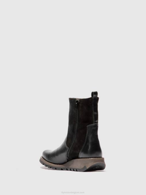 vloerkleed/oliesuède zwart Fly London vrouwen laarzen met ritssluiting sauk794 V2B0319
