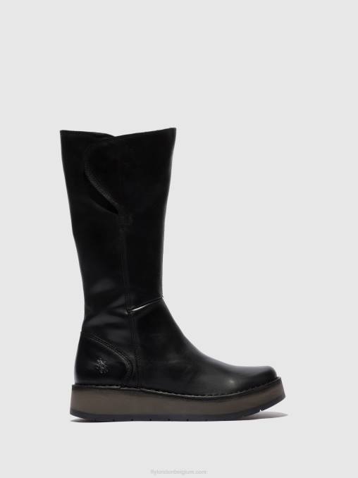 vloerkleed zwart Fly London vrouwen laarzen met ritssluiting rhea042 V2B0339