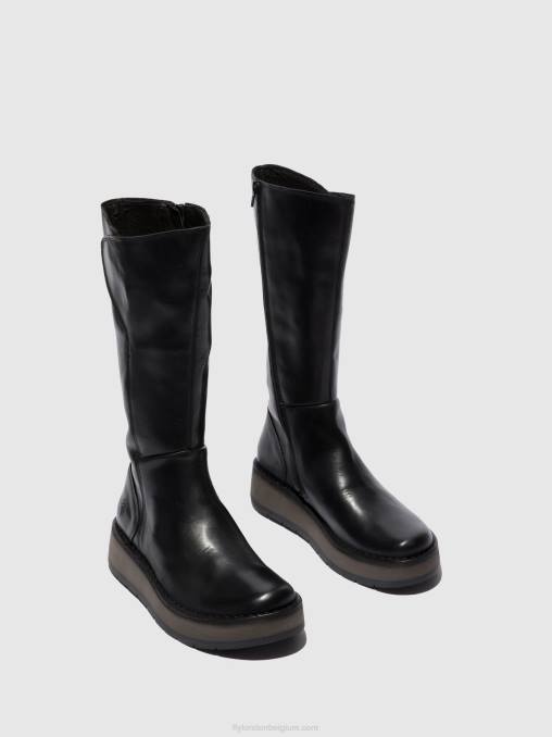 vloerkleed zwart Fly London vrouwen laarzen met ritssluiting rhea042 V2B0339