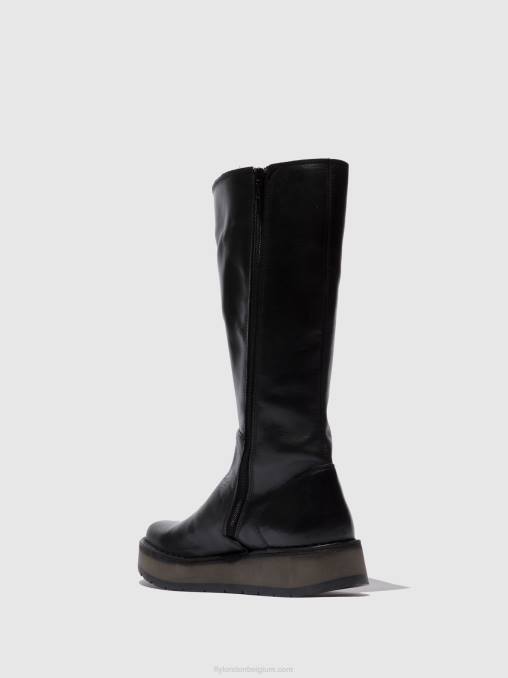 vloerkleed zwart Fly London vrouwen laarzen met ritssluiting rhea042 V2B0339