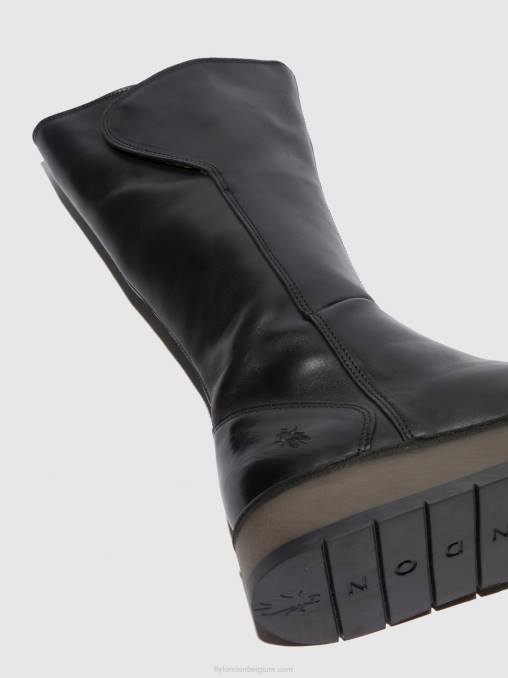 vloerkleed zwart Fly London vrouwen laarzen met ritssluiting rhea042 V2B0339