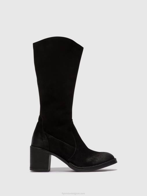 zwart Fly London vrouwen laarzen met ritssluiting balo096 V2B0304