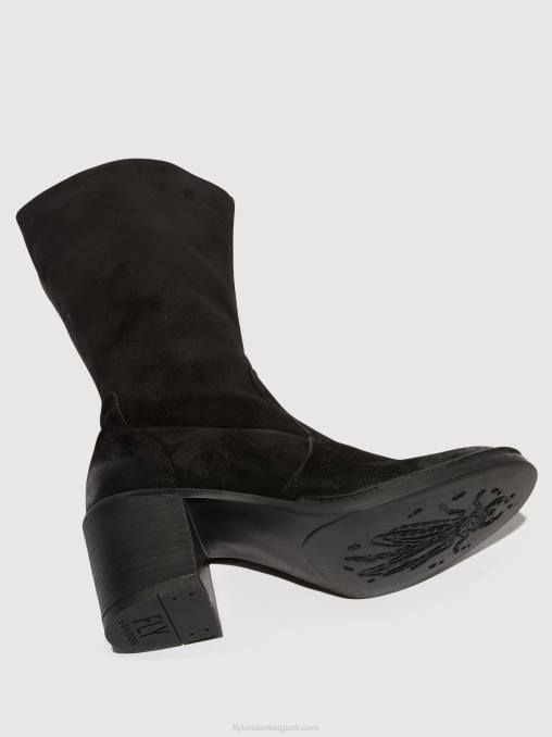 zwart Fly London vrouwen laarzen met ritssluiting balo096 V2B0304