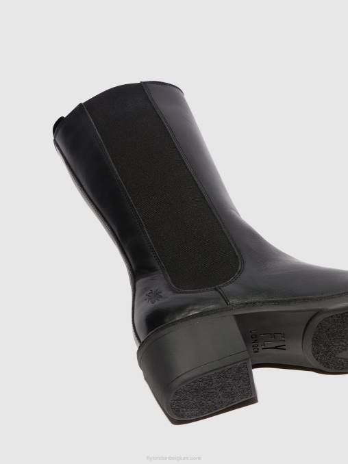 zwart Fly London vrouwen laarzen met ritssluiting mada081 V2B0307