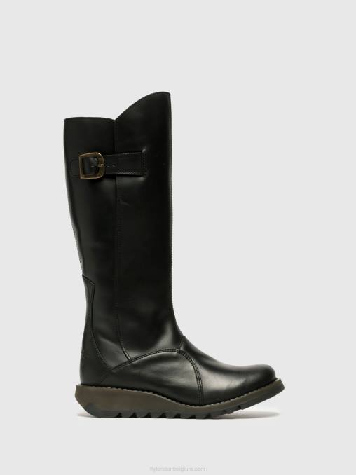zwart Fly London vrouwen laarzen met ritssluiting mol 2 V2B0353