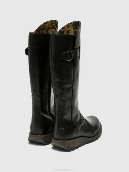 zwart Fly London vrouwen laarzen met ritssluiting mol 2 V2B0353