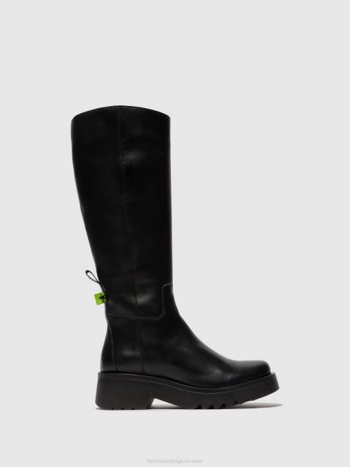 zwart Fly London vrouwen laarzen met ritssluiting mynt908 V2B0302