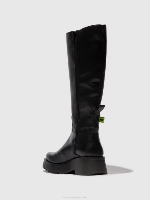 zwart Fly London vrouwen laarzen met ritssluiting mynt908 V2B0302
