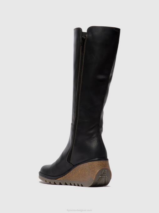 zwart Fly London vrouwen laarzen met ritssluiting nary328 V2B0287