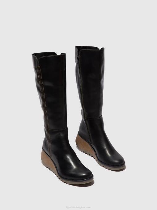 zwart Fly London vrouwen laarzen met ritssluiting nary328 V2B0287