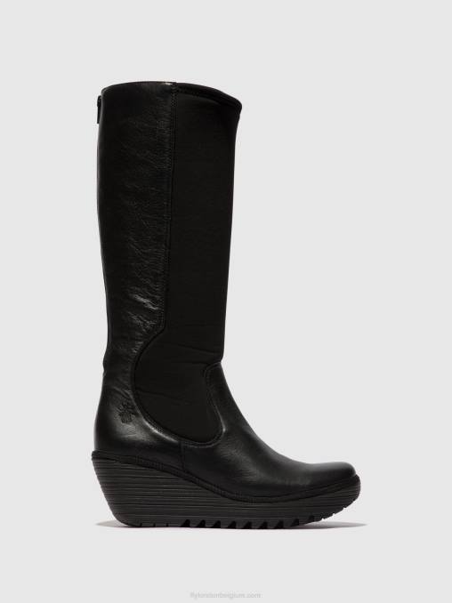 zwart Fly London vrouwen laarzen met ritssluiting yoja401 V2B0295