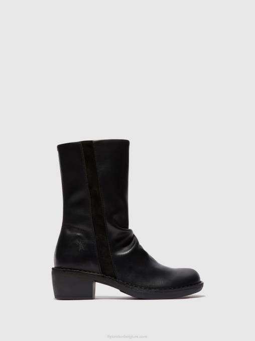 zwart zwart Fly London vrouwen laarzen met ritssluiting mecy092 V2B0299