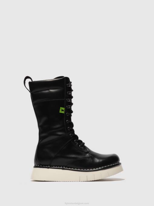 donder zwart Fly London vrouwen veterlaarzen ieva245 V2B0313