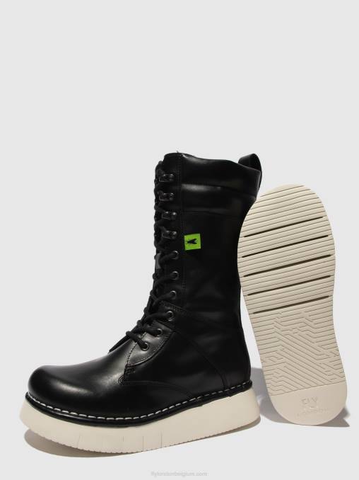 donder zwart Fly London vrouwen veterlaarzen ieva245 V2B0313
