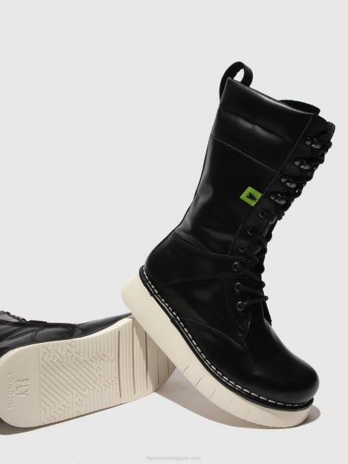 donder zwart Fly London vrouwen veterlaarzen ieva245 V2B0313