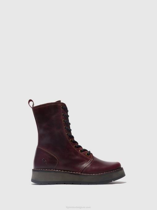 paars Fly London vrouwen veterlaarzen rami043 V2B0291