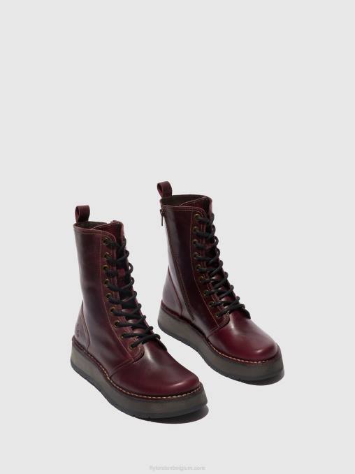 paars Fly London vrouwen veterlaarzen rami043 V2B0291