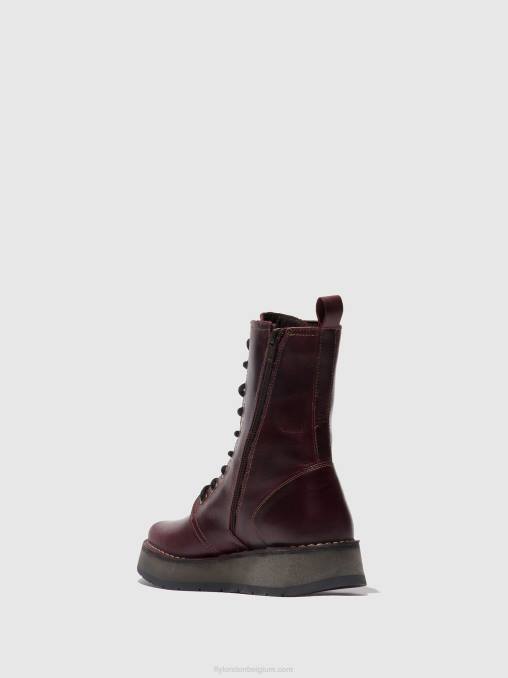 paars Fly London vrouwen veterlaarzen rami043 V2B0291