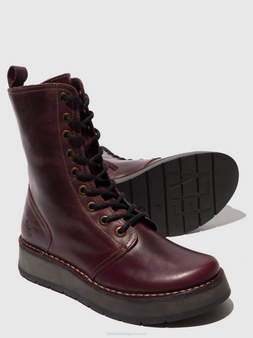paars Fly London vrouwen veterlaarzen rami043 V2B0291