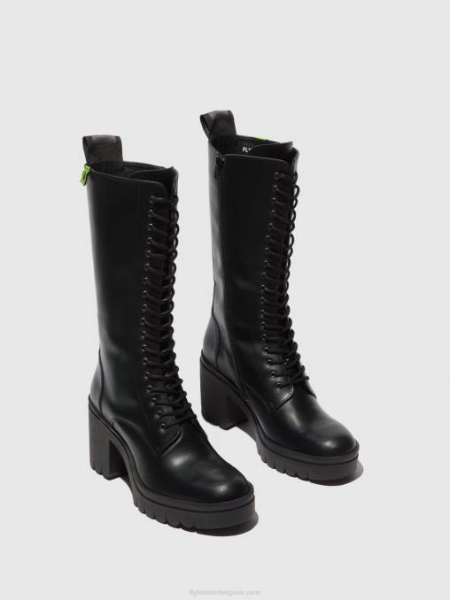 tunder zwart (zwarte zool) Fly London vrouwen veterlaarzen taly884 V2B0314
