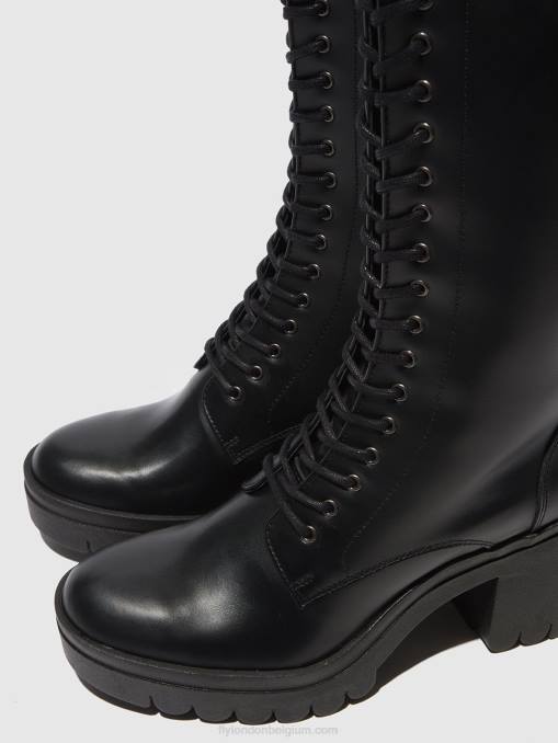tunder zwart (zwarte zool) Fly London vrouwen veterlaarzen taly884 V2B0314