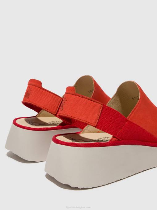 duivel rood Fly London vrouwen sling-back schoenen plog430 V2B0644