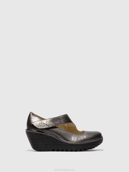 grafiet Fly London vrouwen wedge schoenen yasi682 V2B0703