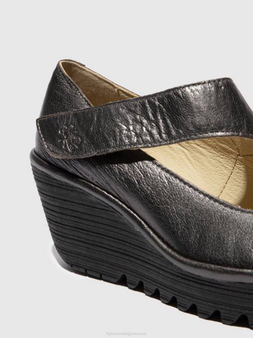 grafiet Fly London vrouwen wedge schoenen yasi682 V2B0703