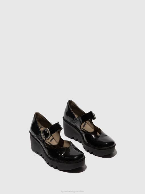 luxer zwart Fly London vrouwen schoenen met gesp baxe428 V2B0621