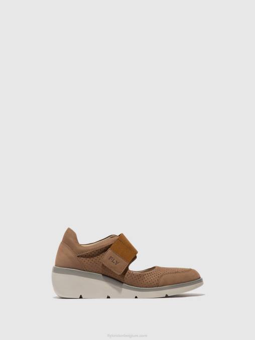 zand Fly London vrouwen schoenen met klittenband naje583 V2B0623