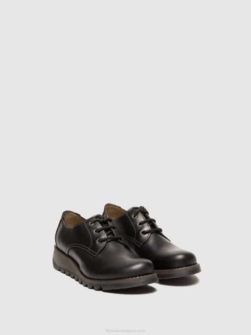 zwart Fly London vrouwen derbyschoenen simb389 V2B0698