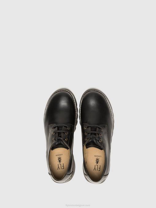 zwart Fly London vrouwen derbyschoenen simb389 V2B0698