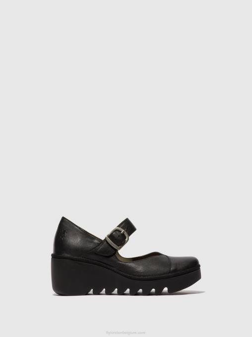 zwart Fly London vrouwen schoenen met gesp baxe428 V2B0620