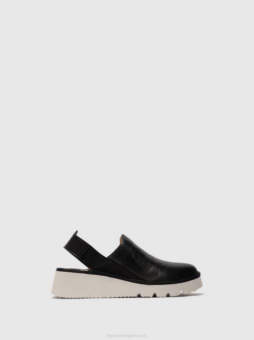 zwart Fly London vrouwen sling-back schoenen plog430 V2B0645