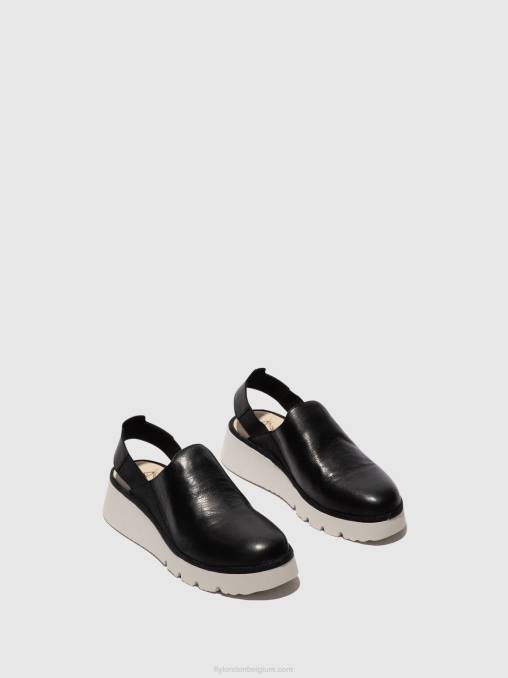 zwart Fly London vrouwen sling-back schoenen plog430 V2B0645