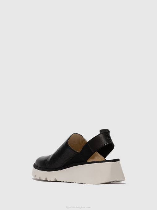zwart Fly London vrouwen sling-back schoenen plog430 V2B0645