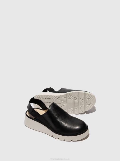 zwart Fly London vrouwen sling-back schoenen plog430 V2B0645