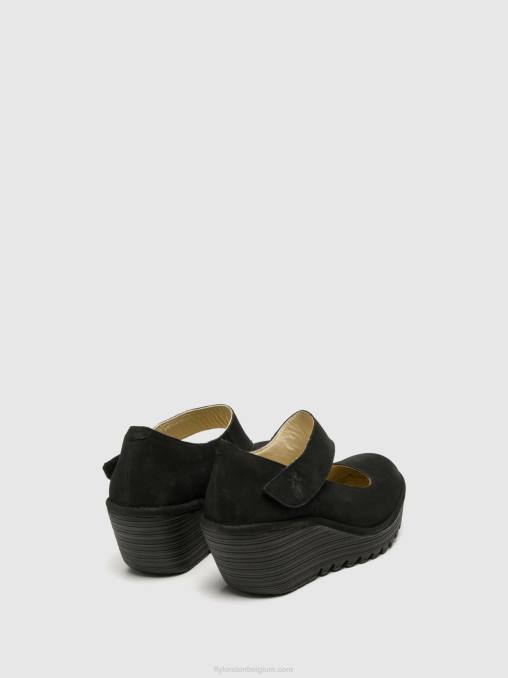 zwart Fly London vrouwen wedge schoenen yasi682 V2B0699