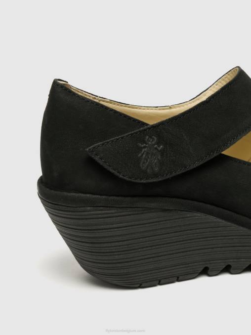 zwart Fly London vrouwen wedge schoenen yasi682 V2B0699