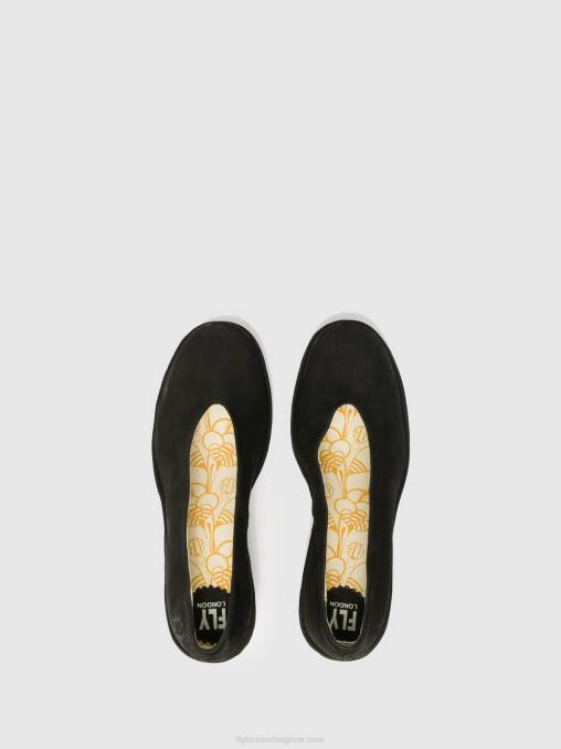 zwart Fly London vrouwen wig schoenen yaz V2B0700