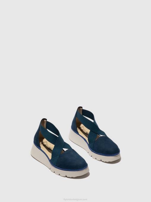 blauw Fly London vrouwen elastische schoenen pacy415 V2B0662