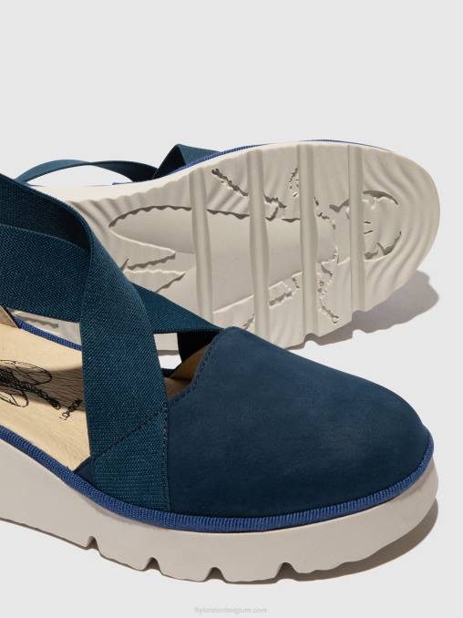 blauw Fly London vrouwen elastische schoenen pacy415 V2B0662