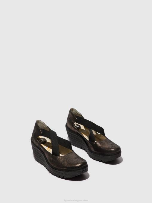 grafiet Fly London vrouwen elastische schoenen yoly402 V2B0685