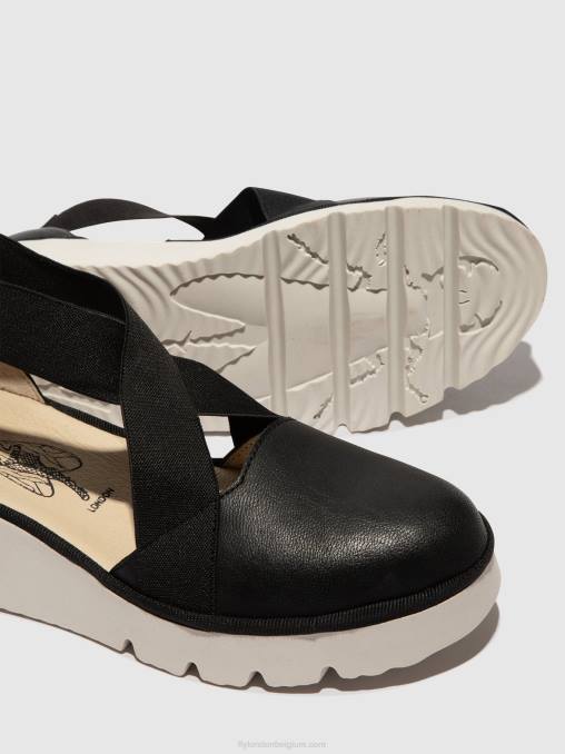 zwart Fly London vrouwen elastische schoenen pacy415 V2B0661