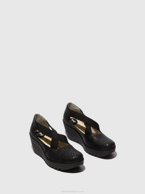zwart Fly London vrouwen elastische schoenen yoly402 V2B0684