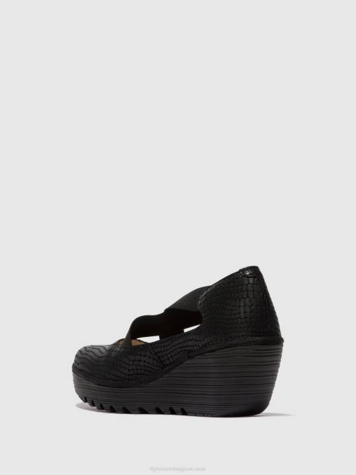 zwart Fly London vrouwen elastische schoenen yoly402 V2B0684